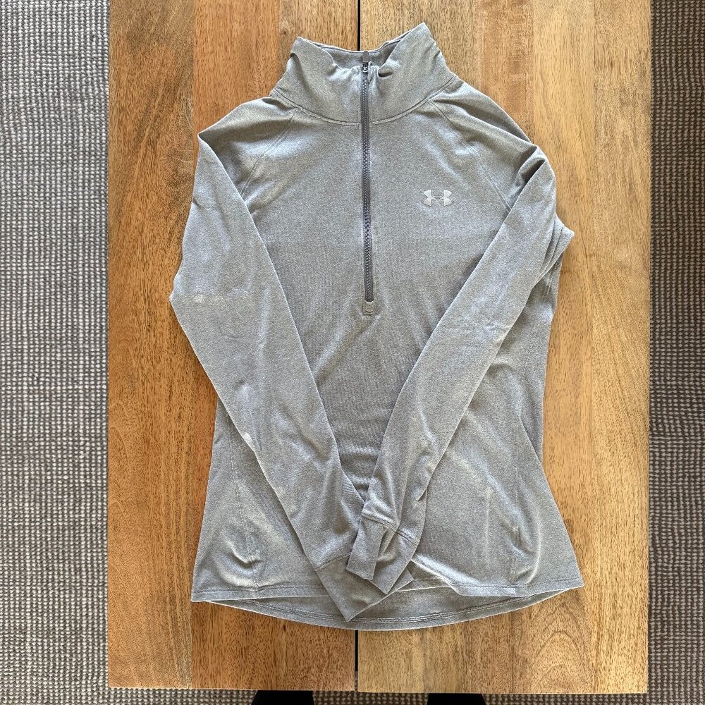 Under Armour Women's Semi-Fitted All Season Gear Quarter Zip - Grey - Size MD
